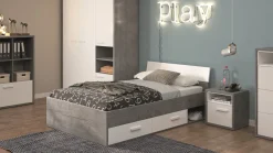 B Bright Opbergbed Mipiace met laden concrete/white