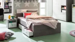 B Bright Opbergbed Mipiace met laden concrete/white