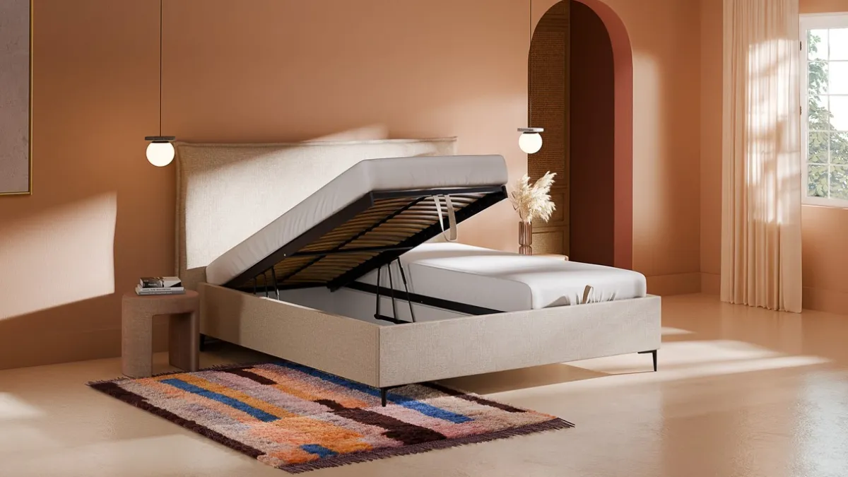 Hot B Bright Opbergbed Morgan - Linen touch beige