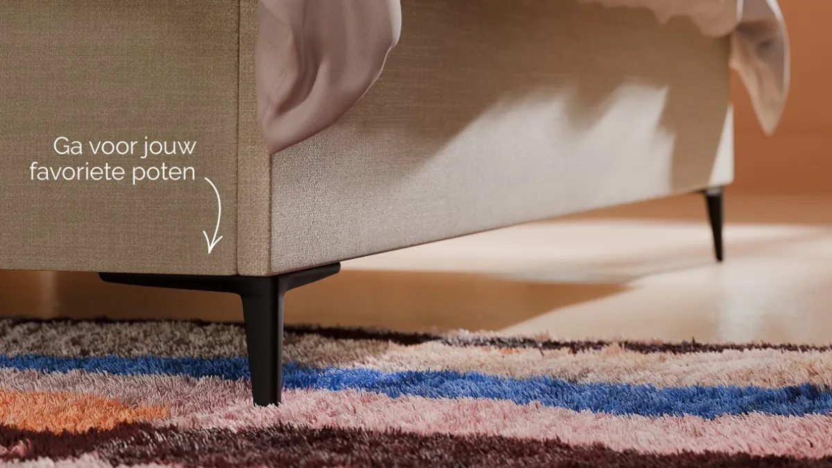 B Bright Opbergbed Morgan - Pure touch natural