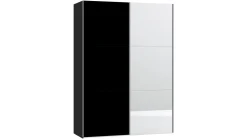 Best B Bright Schuifdeurkast Kixx met glas- en spiegeldeuren zwart