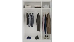 Clearance B Bright Schuifdeurkast Kixx met hout- en glaspanelen donkergrijs/zwartglas