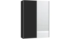 B Bright Schuifdeurkast Kixx met hout- en spiegeldeuren zwart