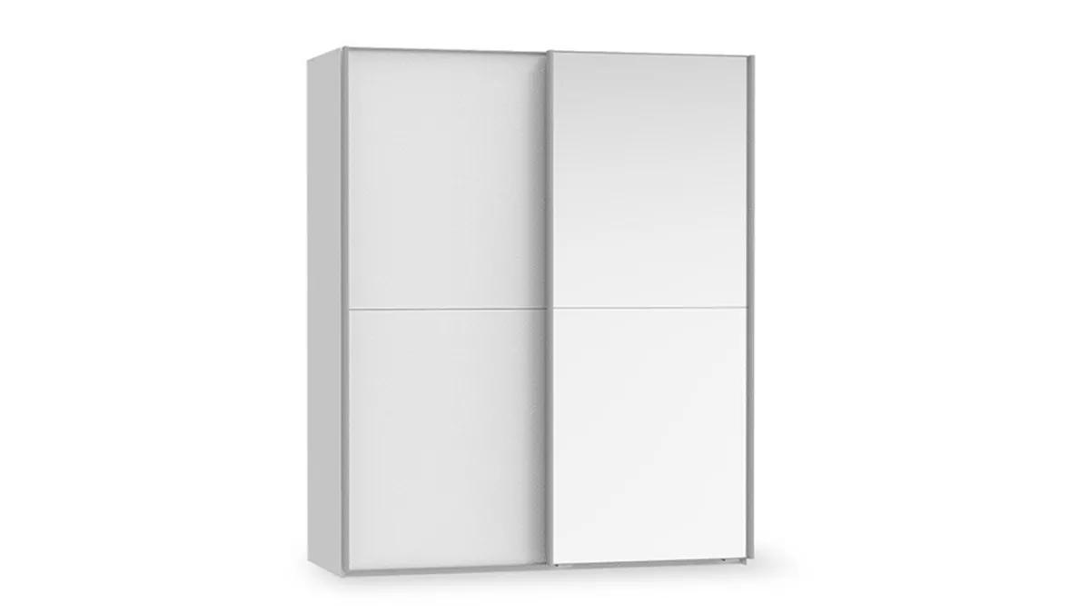 Hot B Bright Schuifdeurkast Motion met spiegeldeur wit