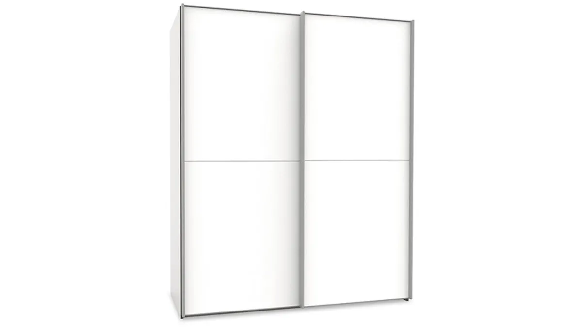 Outlet B Bright Schuifdeurkast Motion volledig met houten deuren wit