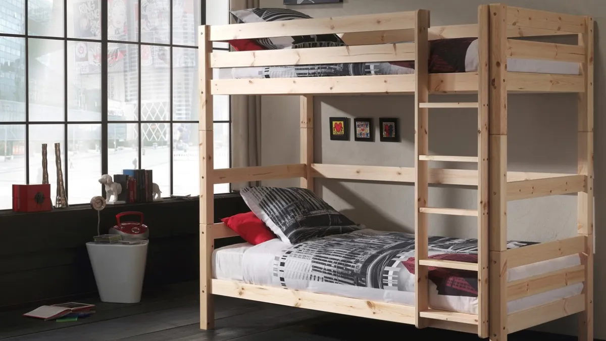 Discount Vipack Stapelbed Pino 180 cm hoog natuur