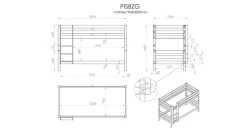 New Vipack Stapelbed Pino 140 cm hoog natuur