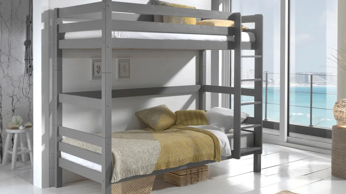 New Vipack Stapelbed Pino hoog grijs