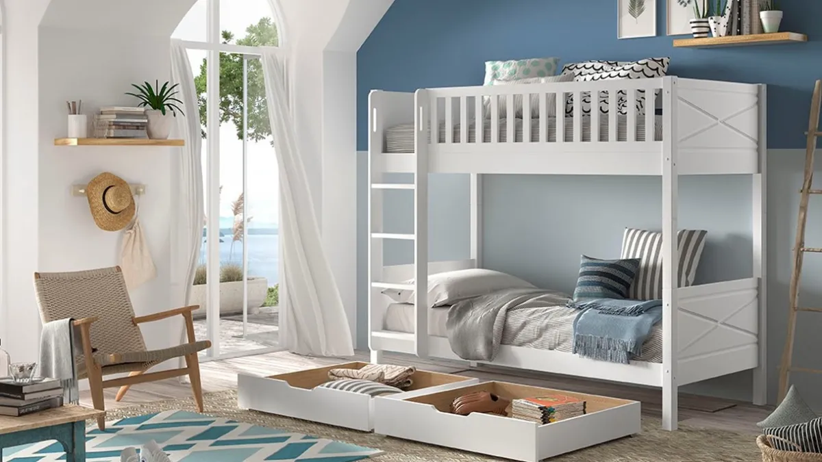 Hot Vipack Stapelbed Scott met ladenset wit