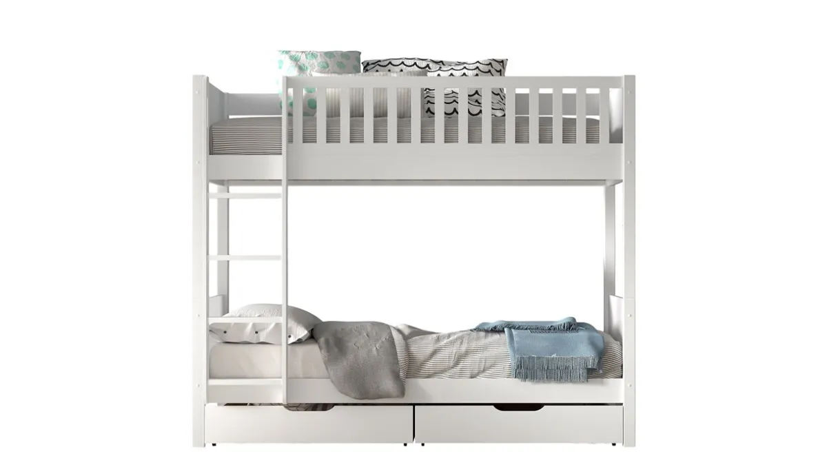 Hot Vipack Stapelbed Scott met ladenset wit