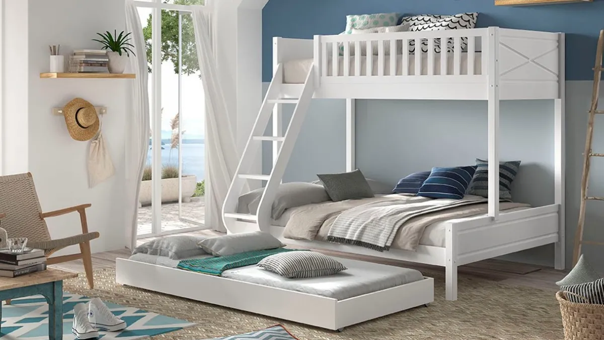 New Vipack Stapelbed Scott 3-persoons met slaaplade wit