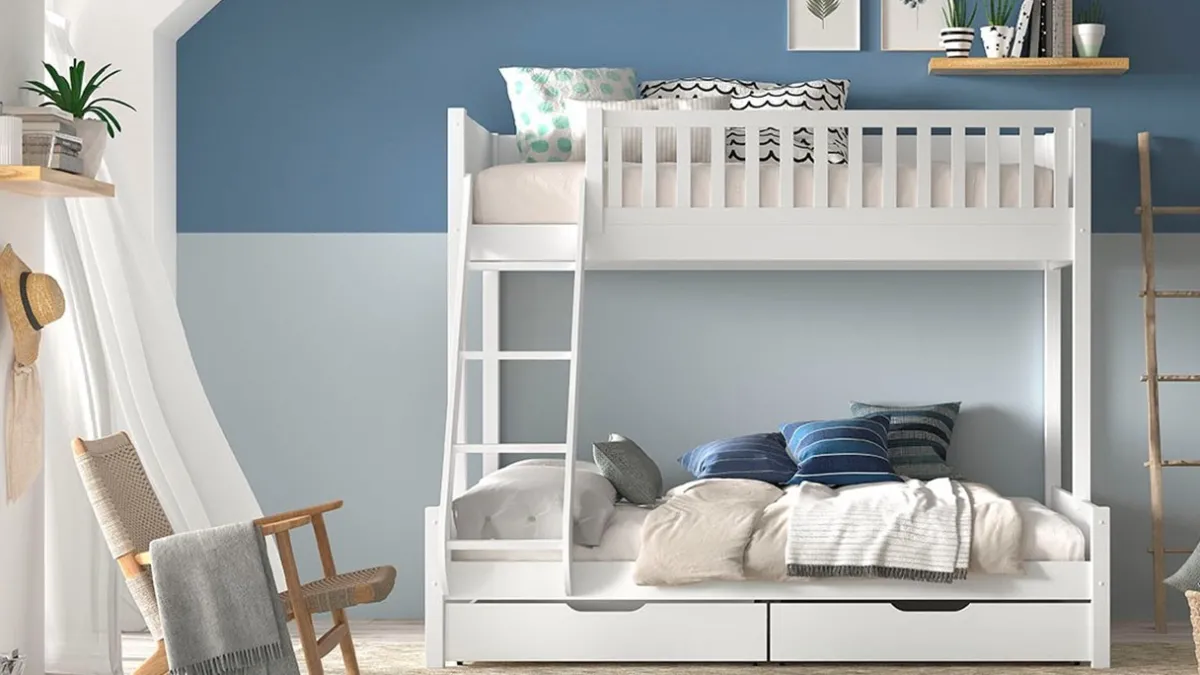 Best Vipack Stapelbed Scott 3-persoons met ladenset wit