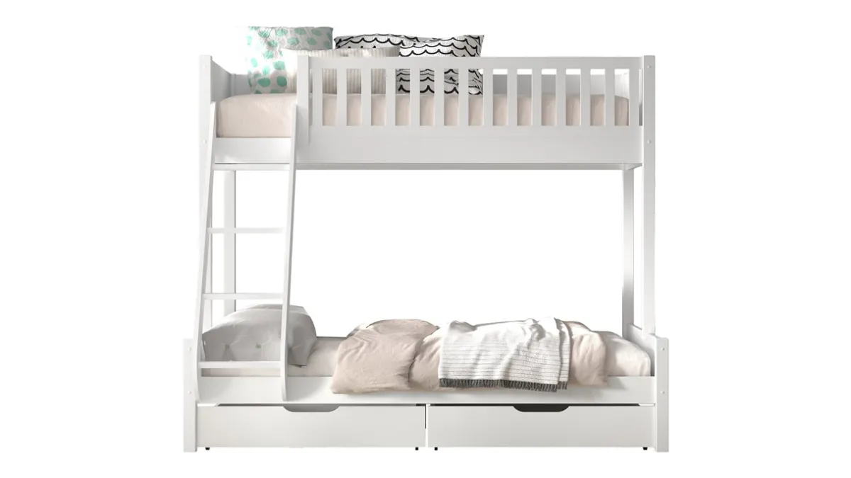 Best Vipack Stapelbed Scott 3-persoons met ladenset wit