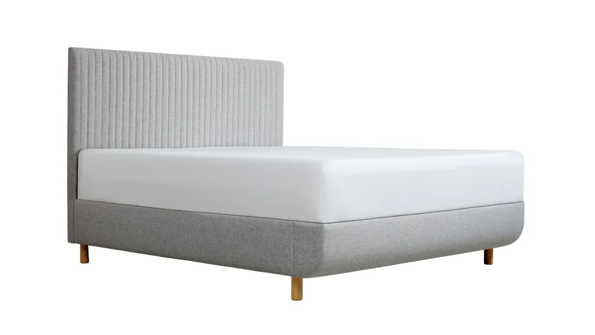 Hot Tempur ® Bed Arc met hoofdbord Vertical, schotelbodem en Pro matrassen stone