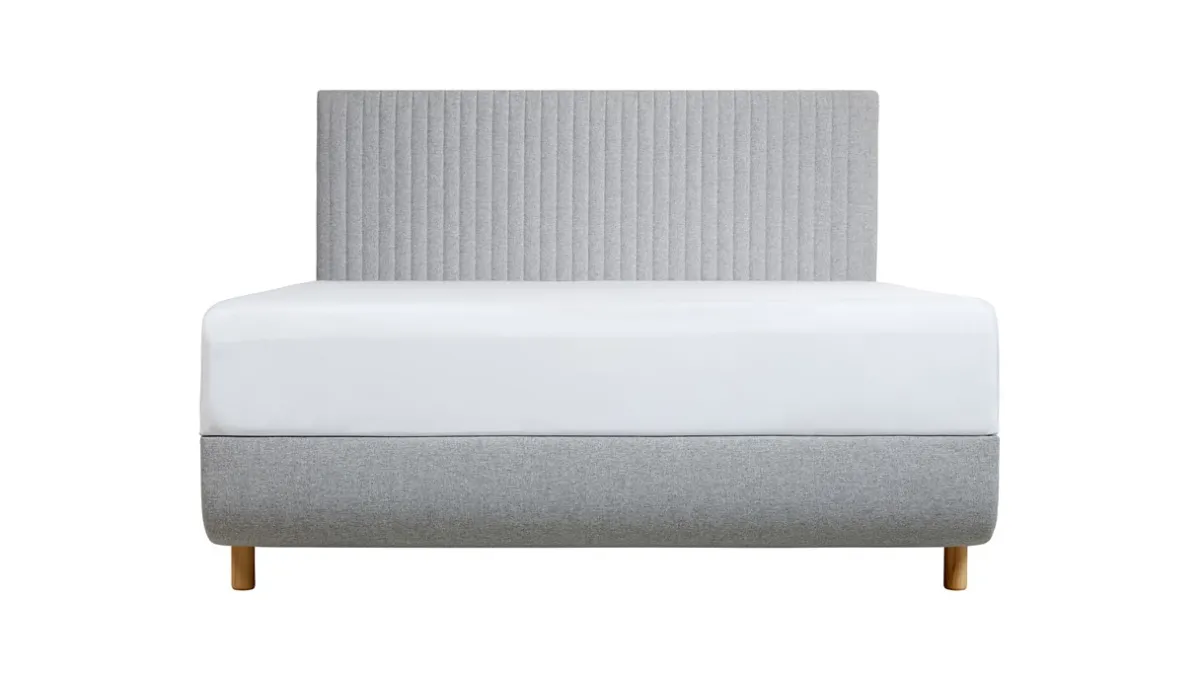 Hot Tempur ® Bed Arc met hoofdbord Vertical, schotelbodem en Pro matrassen stone