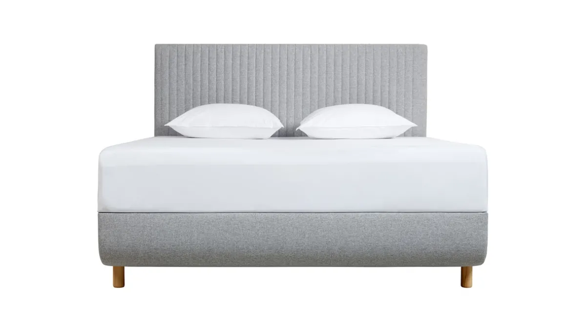 Hot Tempur ® Bed Arc met hoofdbord Vertical, schotelbodem en Pro matrassen stone