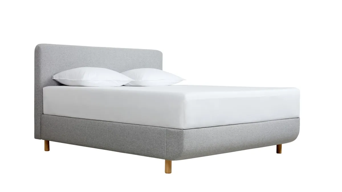 Online Tempur ® Bed Arc met hoofdbord Form, schotelbodem en Pro matrassen stone
