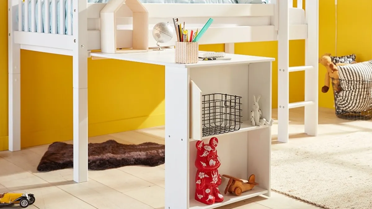 Hot Flexworld Uitschuifbureau voor halfhoogslaper wit